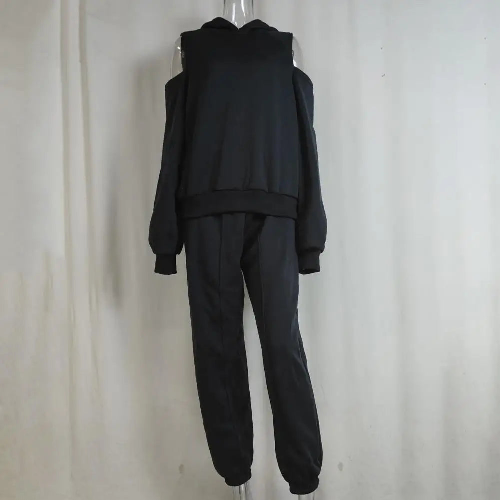 Versatile Two Piece Outfit Women Two Piece Set Polyester Stylish Women's 2 Piece Tracksuit Set with Long Sleeve for Athletic