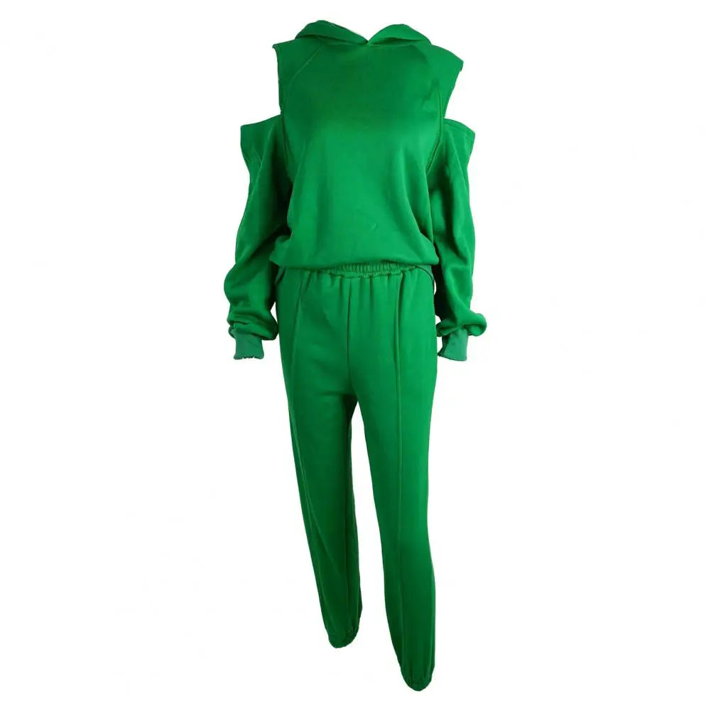Versatile Two Piece Outfit Women Two Piece Set Polyester Stylish Women's 2 Piece Tracksuit Set with Long Sleeve for Athletic
