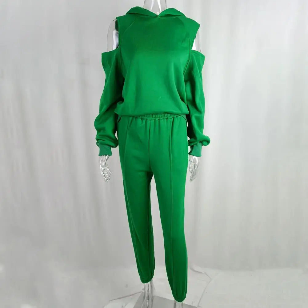 Versatile Two Piece Outfit Women Two Piece Set Polyester Stylish Women's 2 Piece Tracksuit Set with Long Sleeve for Athletic